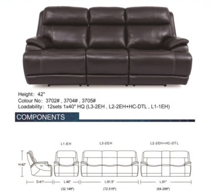 The Ever Leather Reclining Sofa