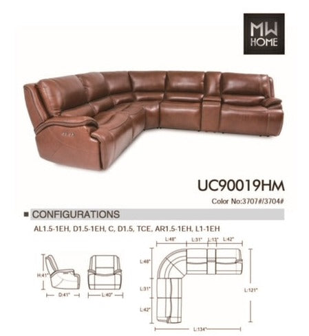 The Nebraska Leather Reclining Sectional