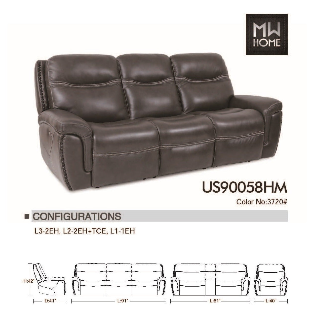 The Townes Leather Reclining Sofa